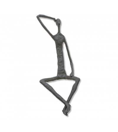 Escultura de bronze de homem sentado Giacometti