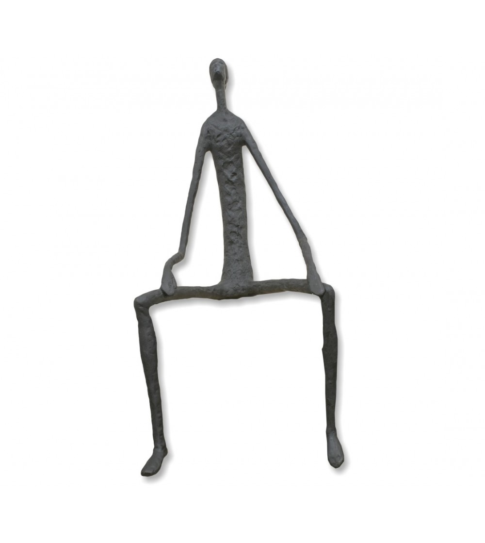 Escultura de bronze de homem sentado Giacometti
