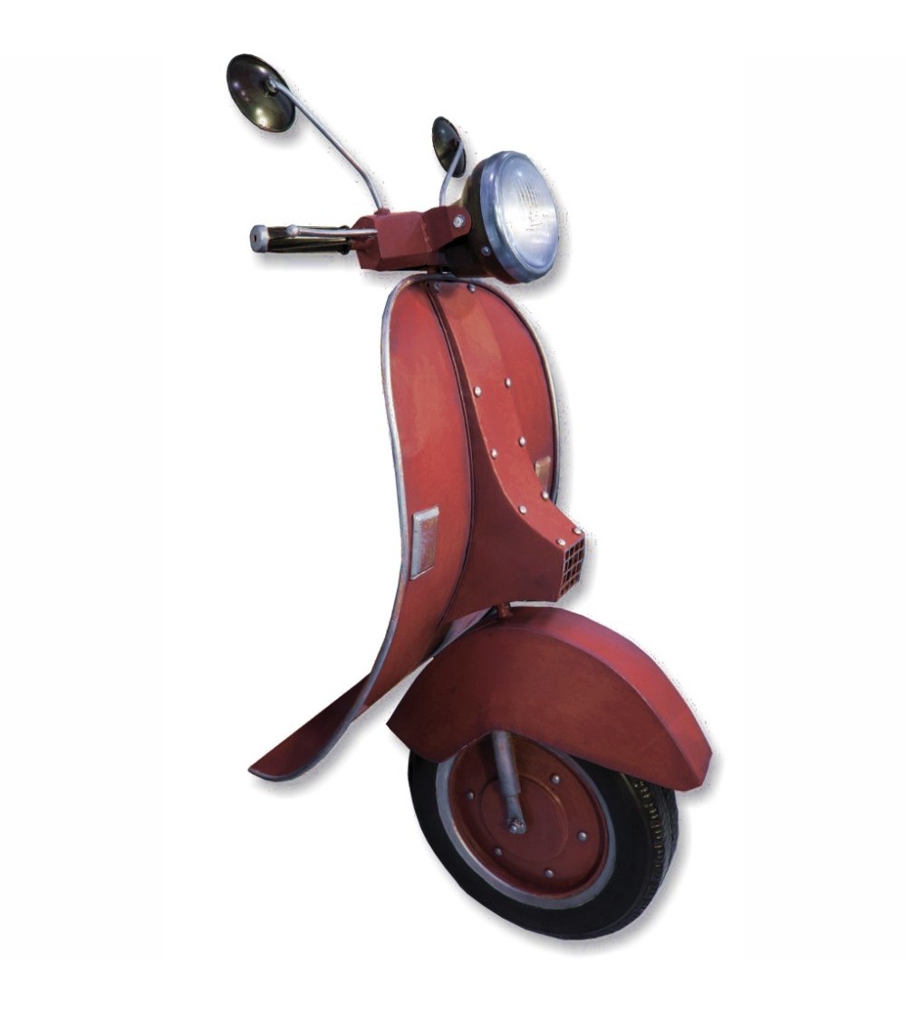 Red Vespa front with light