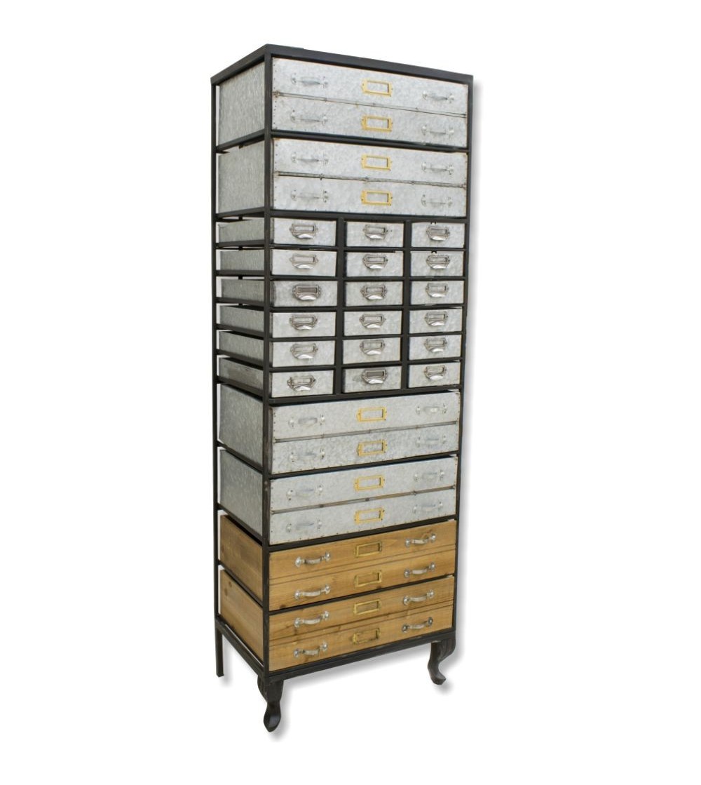 Metal and wood classifier drawer cabinet