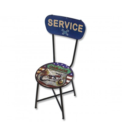 Chaise de service de garage vintage en métal