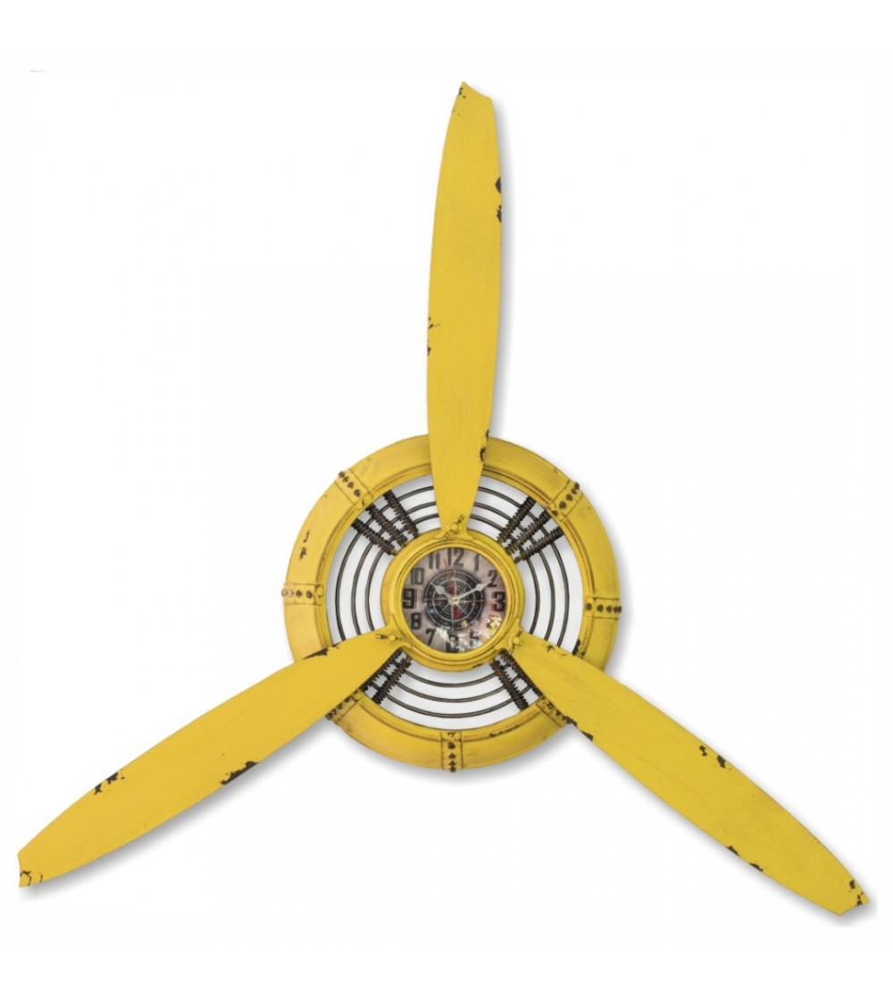 Metal wall plane propeller clock