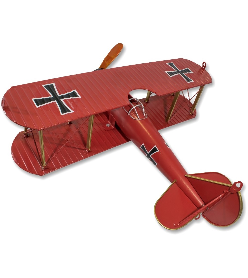 Avión metálico Barón Rojo decorativo