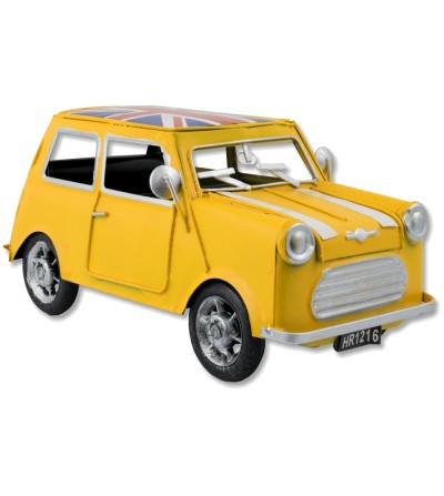 Mini voiture métallique jaune