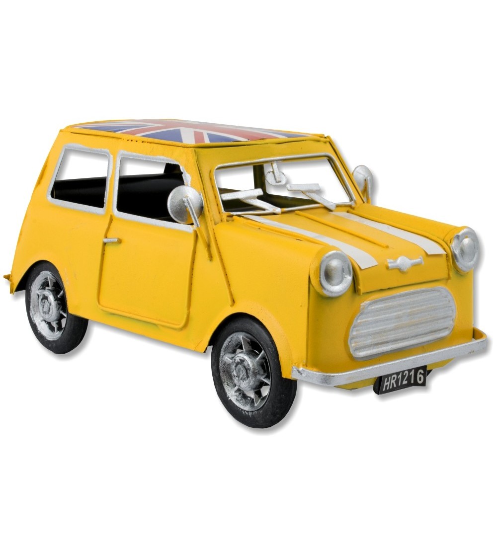 Mini voiture métallique jaune