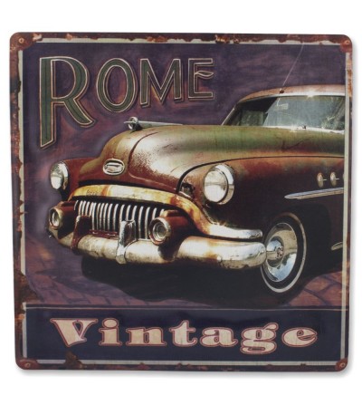 Placa decorativa metal vintage.