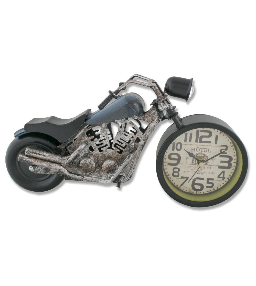 Montre métallisée moto Harley Davidson bleue