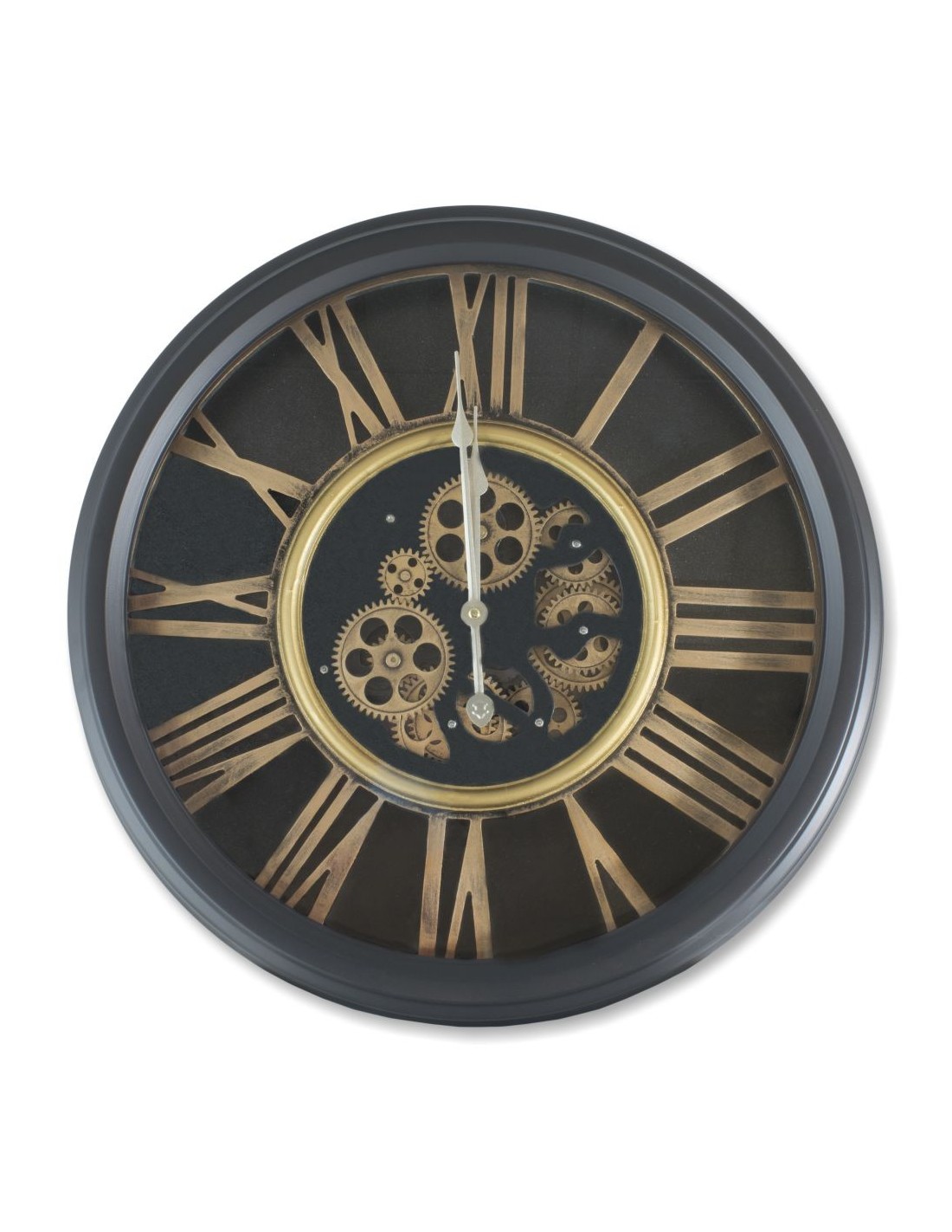 Reloj de pared vintage metal con engranajes