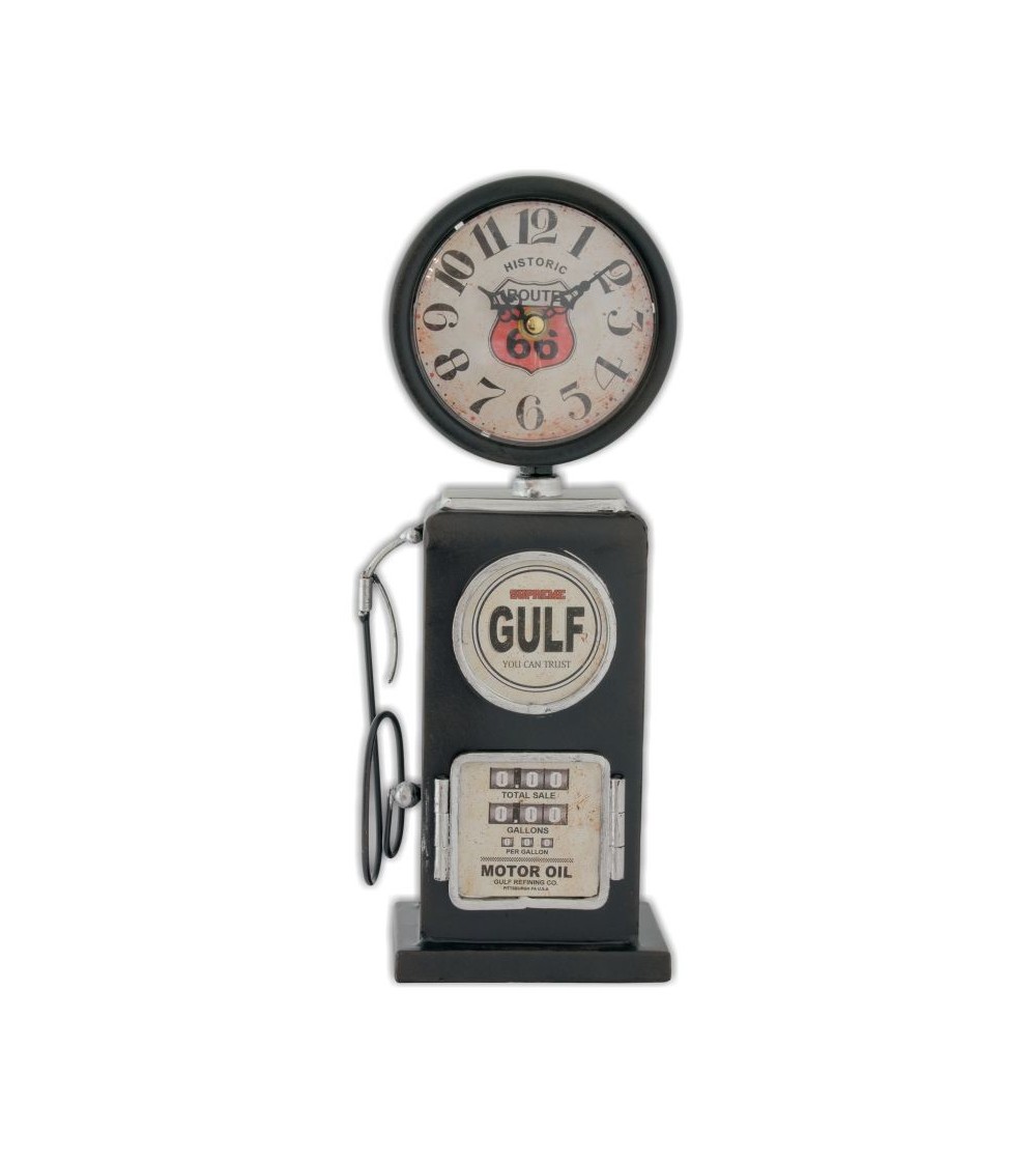 Metallic Gulf Fuel Pump Clock
