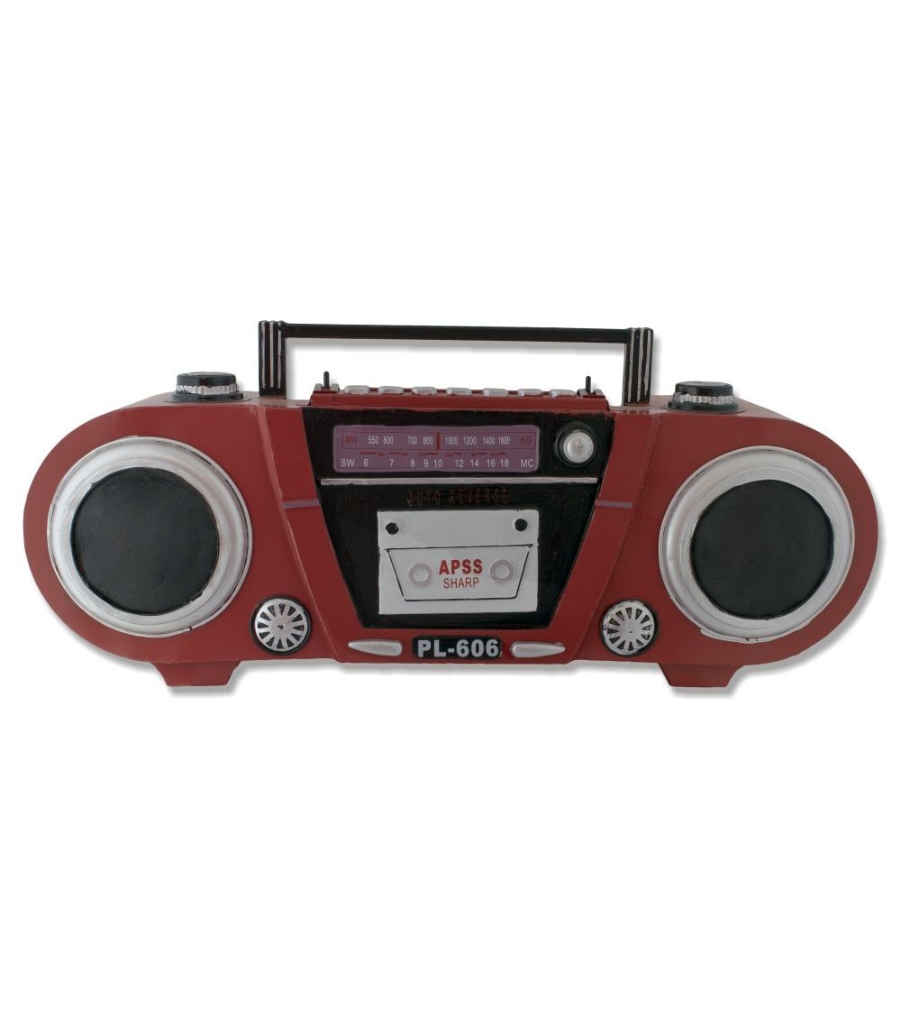 Radio Cassette Retro metálico rojo