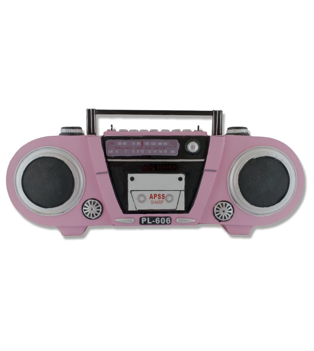 Radio Cassette Retro metálico rosa