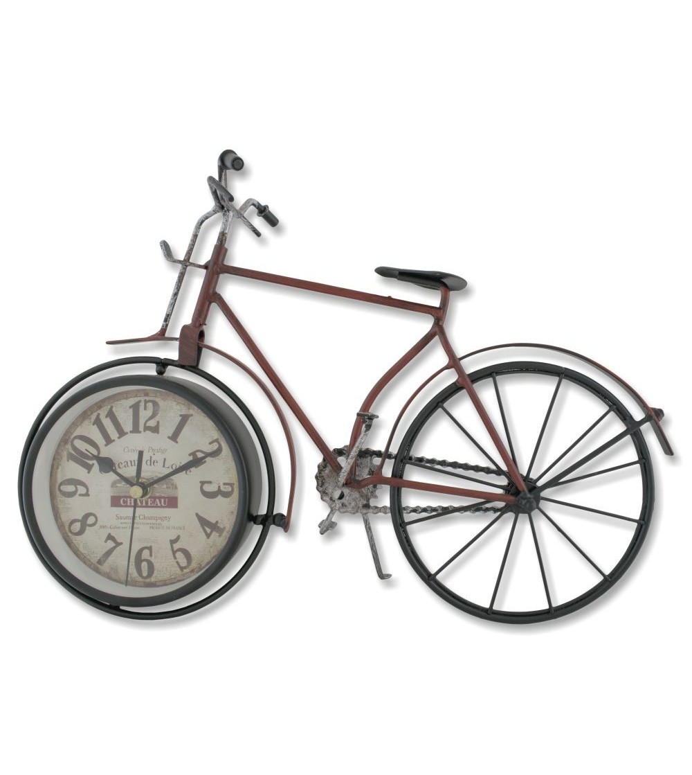 Reloj metálico bicicleta roja