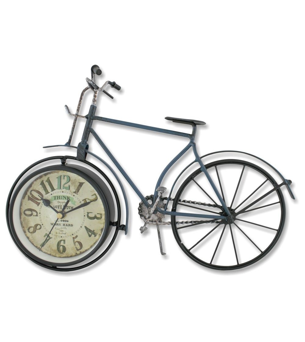 Reloj metálico bicicleta azul