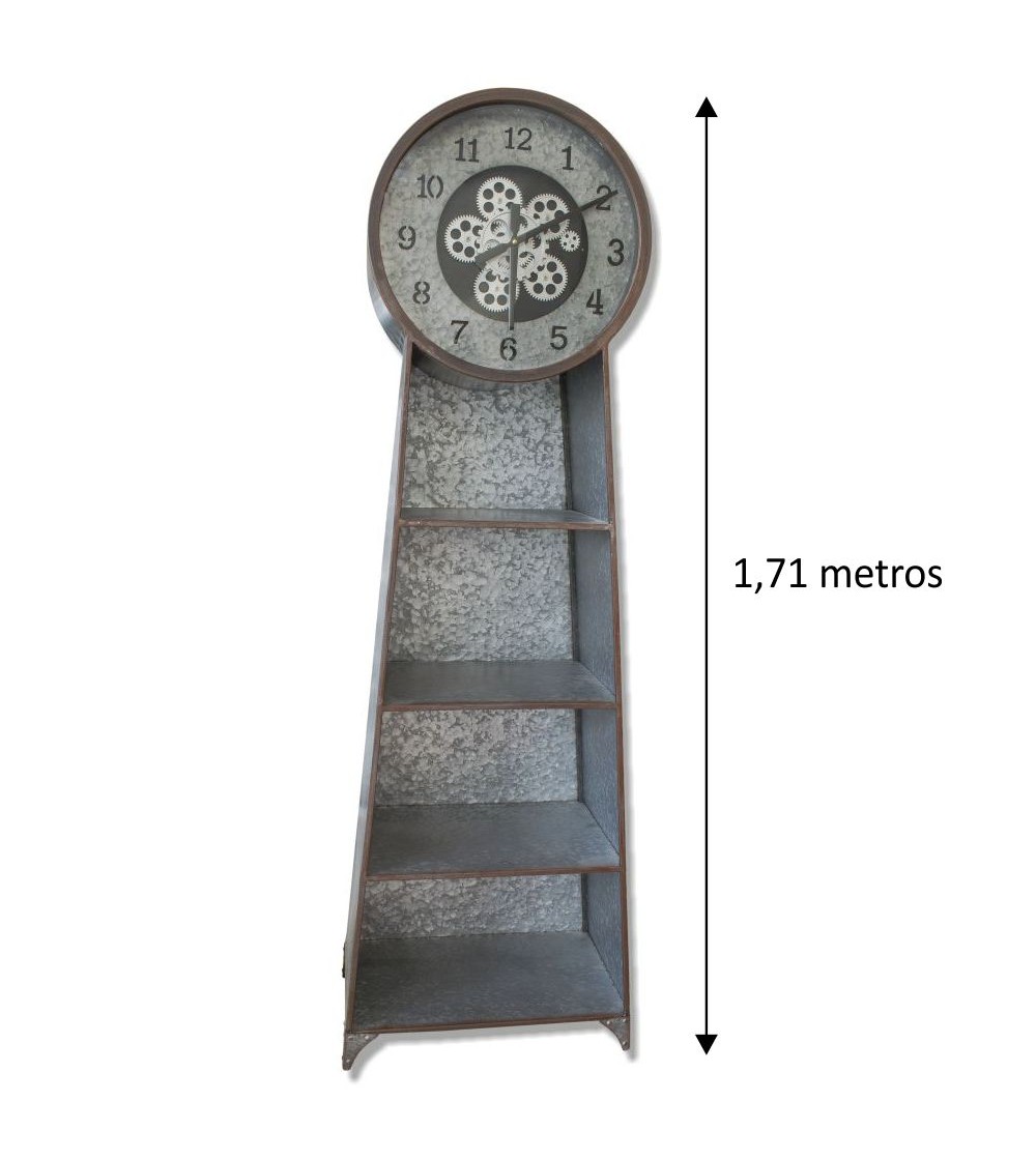 Mueble auxiliar metal galvanizado con reloj