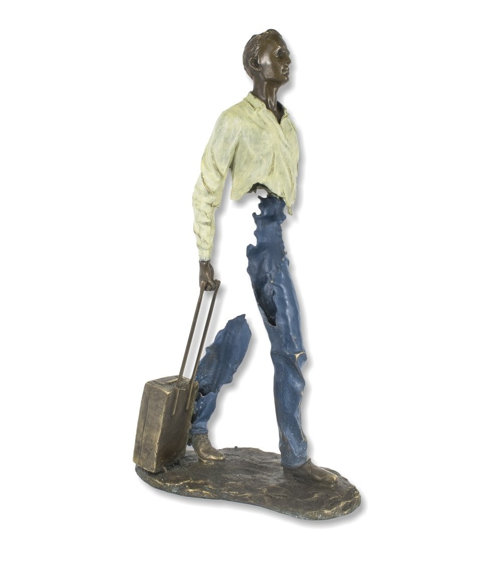 Bruno Catalano sculpture man suitcase