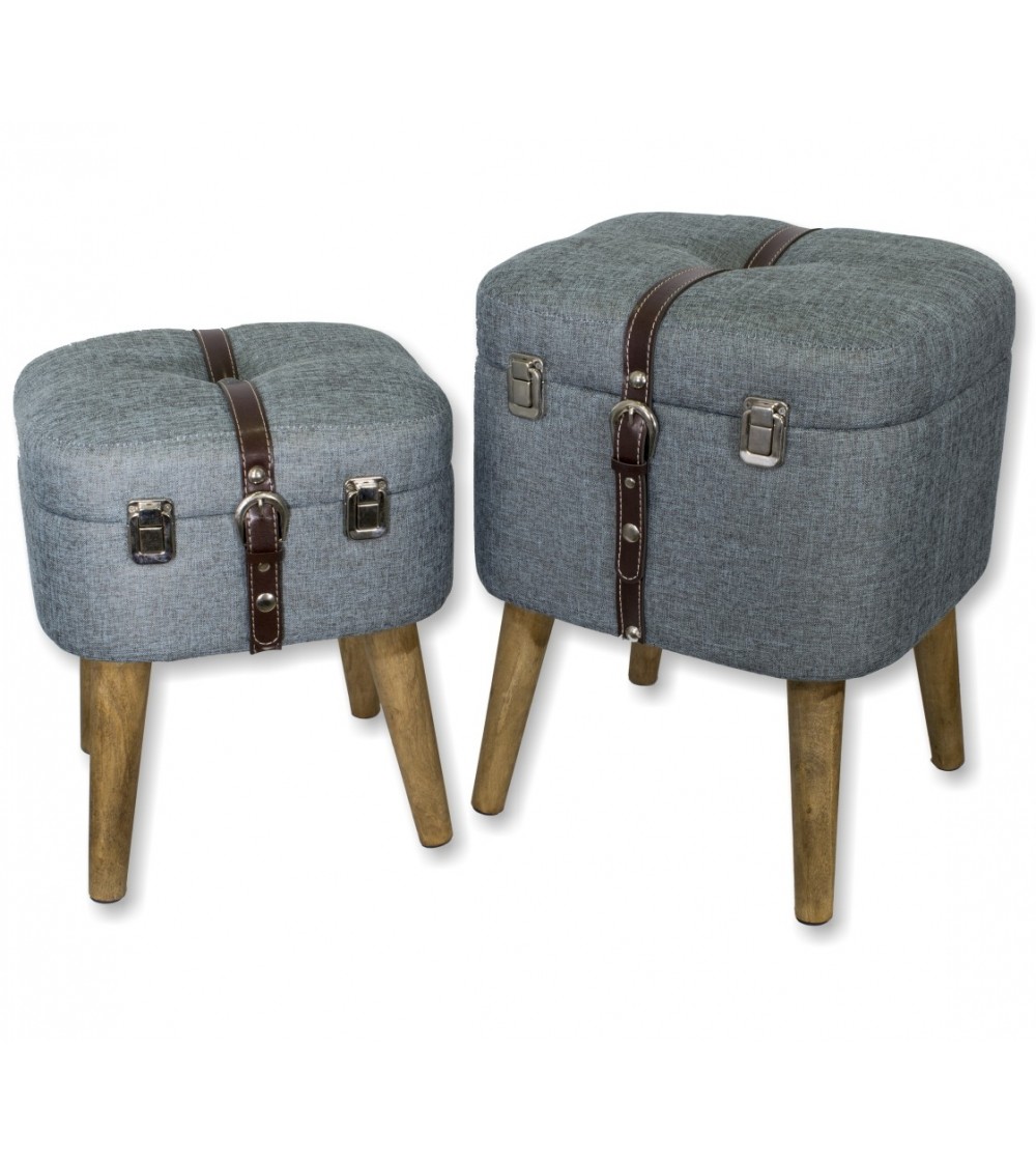 Set of 2 denim stools