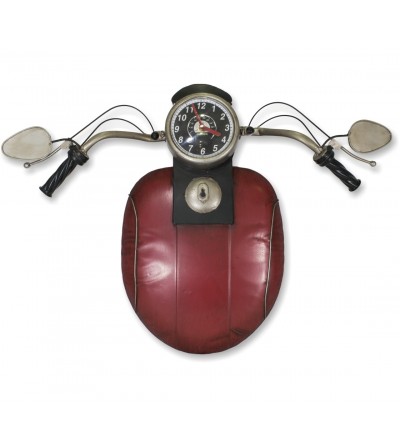 Decorative metallic red motorcycle clock