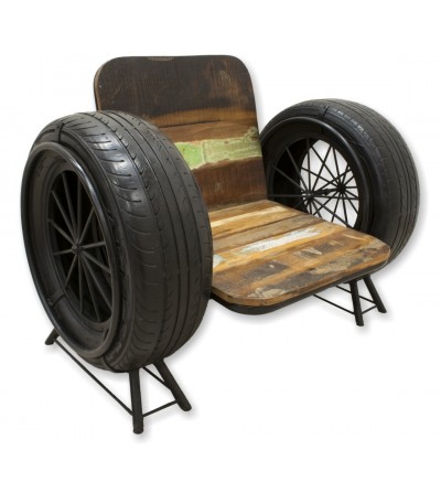 Vintage armchair with tires