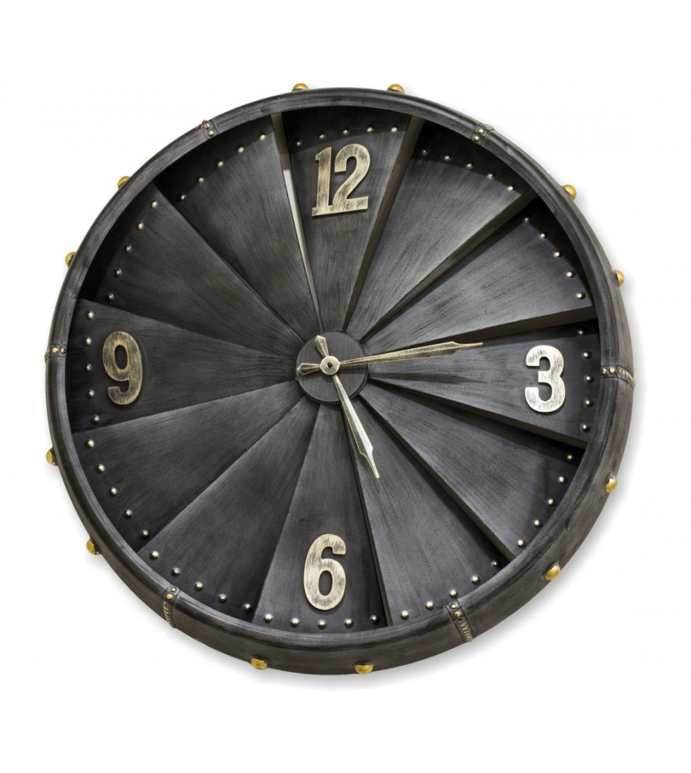 Relógio de turbina de avião cinza escuro vintage