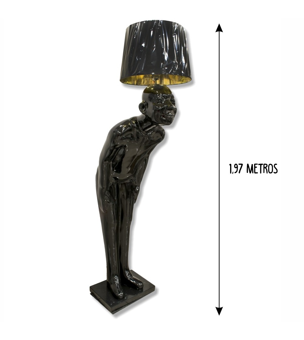 Black fiberglass man design lamp