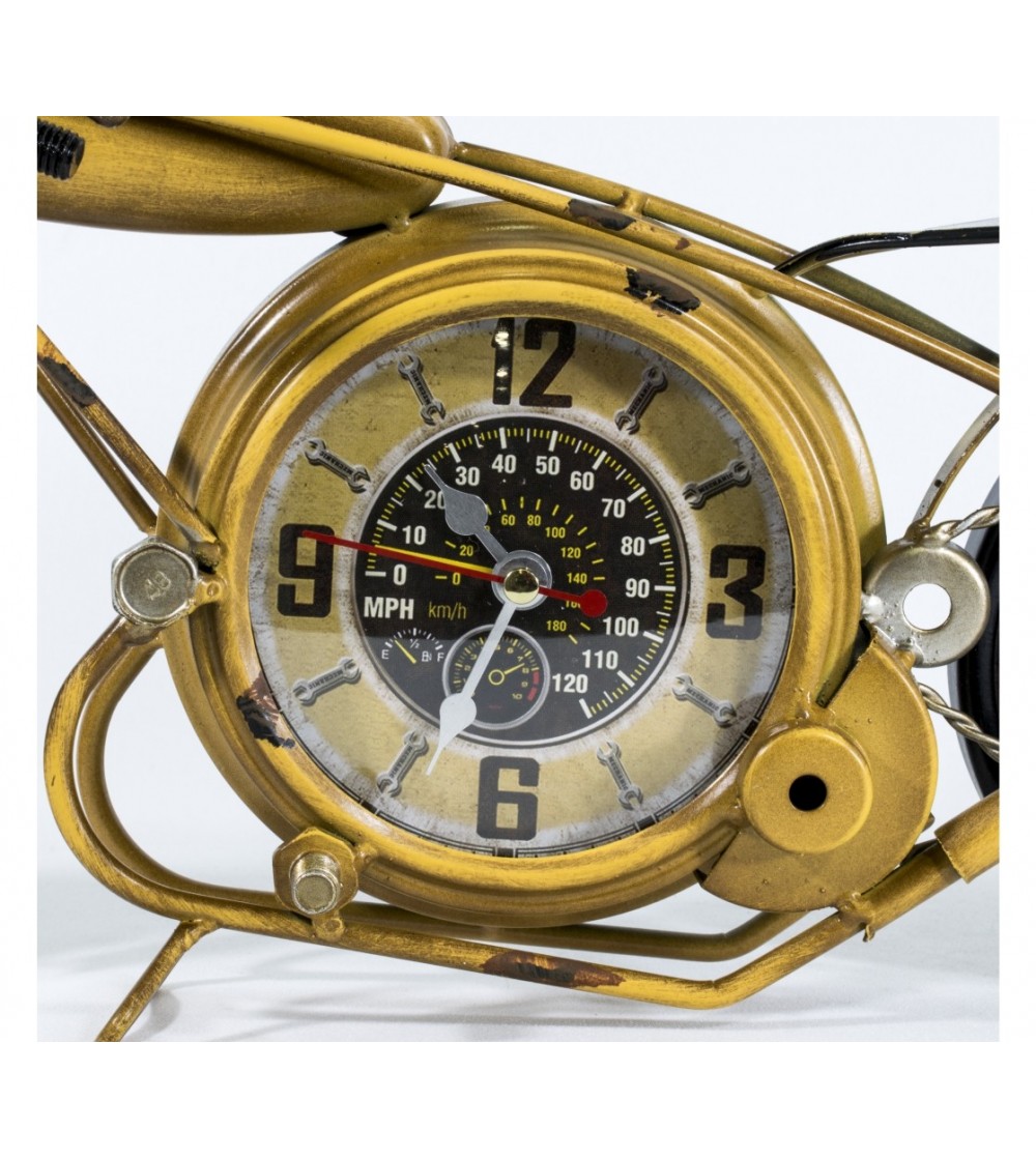 Orologio moto vintage giallo metallizzato