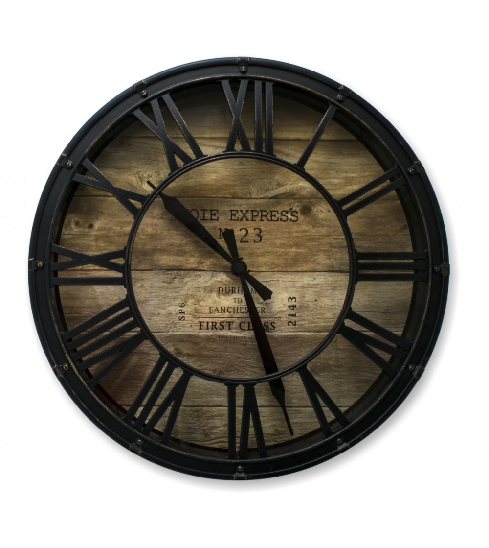 Relógio vintage de metal ocidental industrial