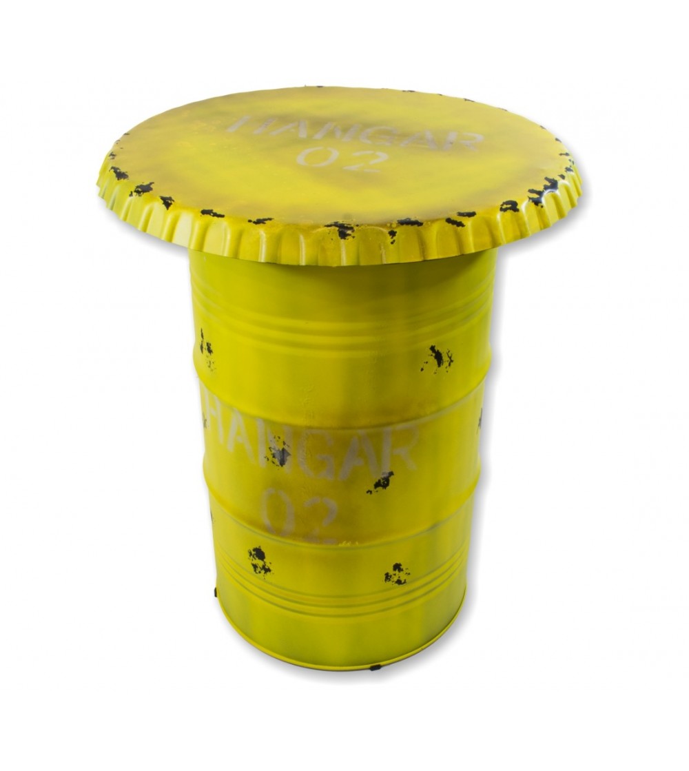 High table canister yellow industrial decoration